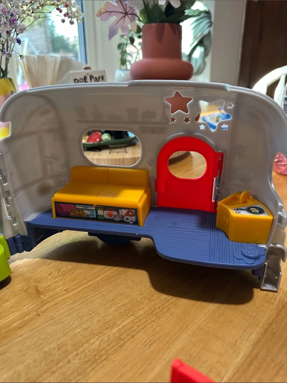 Fisher Price Little People Camper Playset with Blue Truck and Lime Kayak
